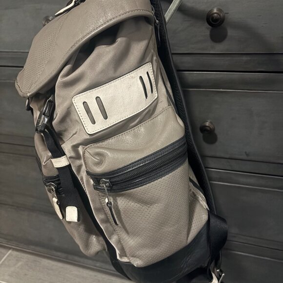 Coach All Terrain Trek Perforated Leather Canvas Unisex Backpack - Picture 3 of 17